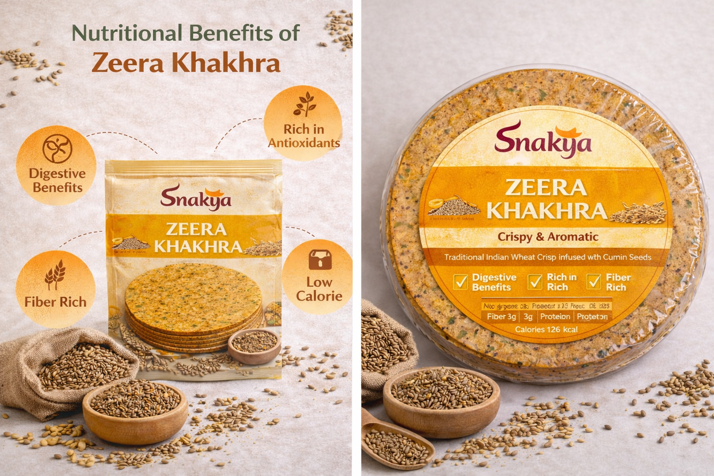 Zeera Khakhra – Classic Crunch with a Cumin Twist 250gm