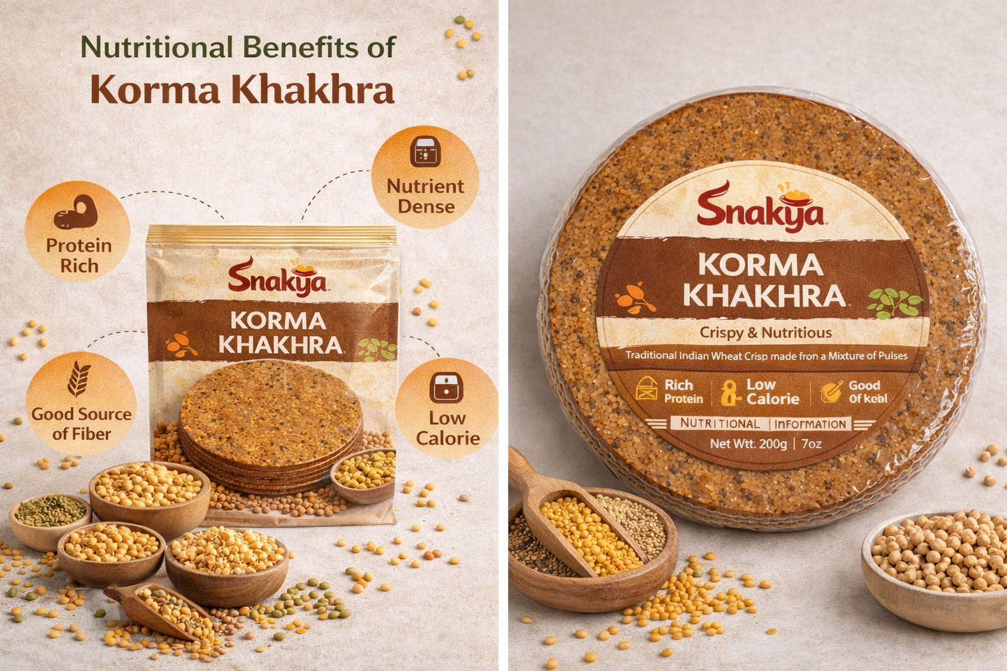 Korma Khakhra – Wholesome Pulse Delight 250gm
